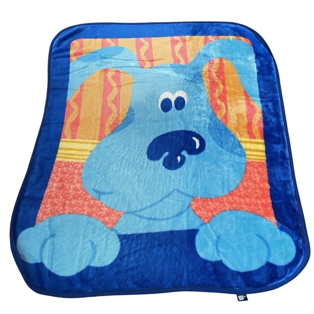 Blues Clues Plush Throw Blanket 2000 Viacom Y2K 50x60 Vintage kids blanket